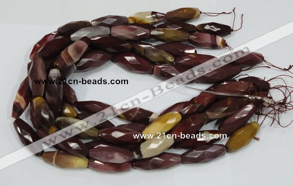 CMK49 15.5 inches 14*38mm faceted rice mookaite beads wholesale