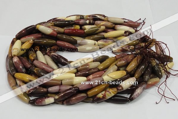 CMK67 15.5 inches 10*30mm rice mookaite gemstone beads wholesale