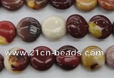 CMK86 15.5 inches 12mm flat round mookaite beads wholesale