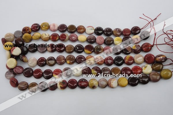 CMK86 15.5 inches 12mm flat round mookaite beads wholesale