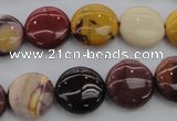 CMK87 15.5 inches 15mm flat round mookaite beads wholesale