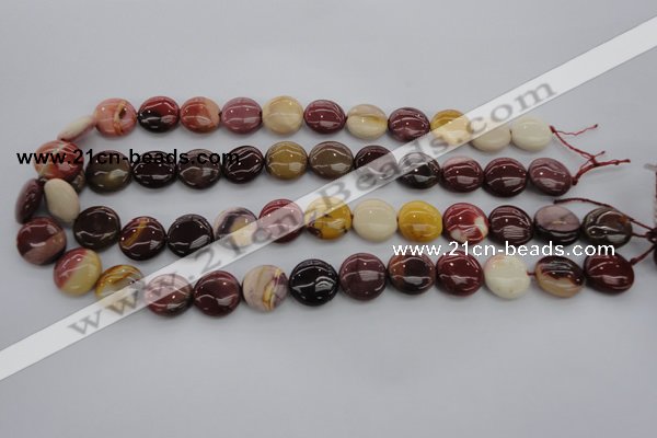 CMK87 15.5 inches 15mm flat round mookaite beads wholesale