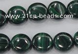 CMN101 15.5 inches 16mm flat round natural malachite beads wholesale