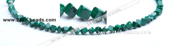 CMN11 A grade 4*4mm cubic natural malachite beads wholesale