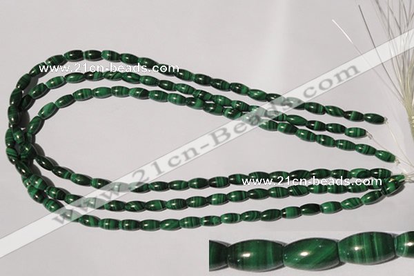 CMN210 15.5 inches 5*9mm rice natural malachite beads wholesale