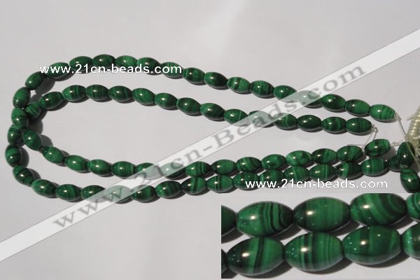 CMN212 15.5 inches 8*12mm rice natural malachite beads wholesale