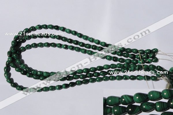 CMN217 15.5 inches 6*8mm teardrop natural malachite beads wholesale