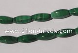 CMN224 15.5 inches 5*12mm faceted rice natural malachite beads