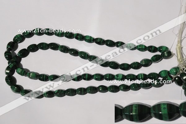 CMN225 15.5 inches 8*12mm faceted rice natural malachite beads