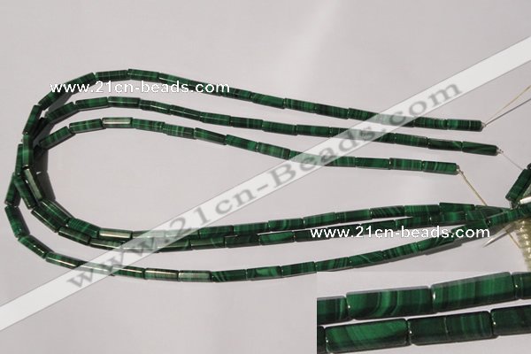 CMN241 15.5 inches 4*13mm faceted tube natural malachite beads