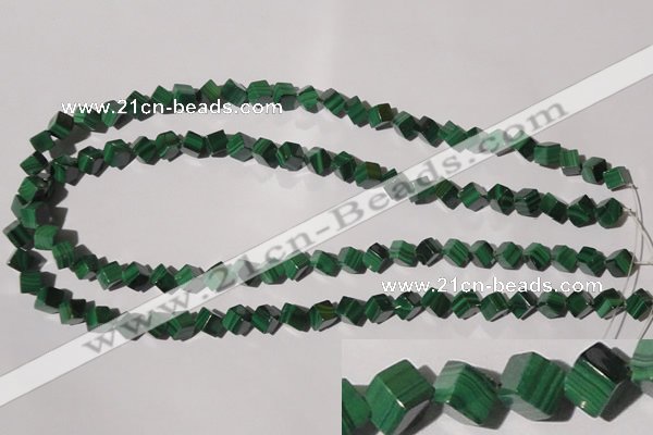 CMN245 15.5 inches 4*4mm cube natural malachite beads wholesale