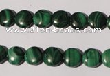 CMN251 15.5 inches 8mm flat round natural malachite beads wholesale