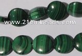 CMN253 15.5 inches 12mm flat round natural malachite beads wholesale