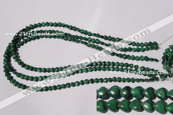 CMN255 15.5 inches 6*6mm heart natural malachite beads wholesale