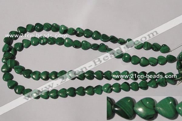 CMN257 15.5 inches 10*10mm heart natural malachite beads wholesale