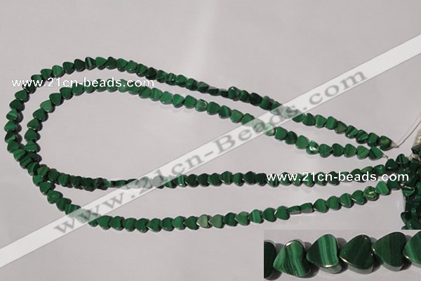 CMN260 15.5 inches 6*6mm heart natural malachite beads wholesale