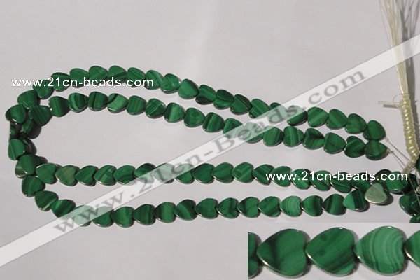 CMN262 15.5 inches 10*10mm heart natural malachite beads wholesale