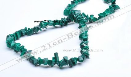 CMN27 34 inches freeform shape natural malachite chips beads