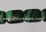 CMN317 15.5 inches 15*20mm rectangle natural malachite beads wholesale