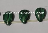 CMN324 Top-drilled 15*20mm flat teardrop natural malachite beads