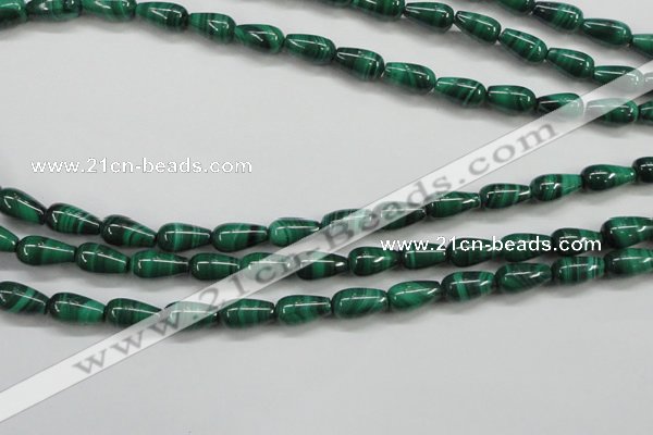 CMN415 15.5 inches 5*9mm teardrop natural malachite beads wholesale