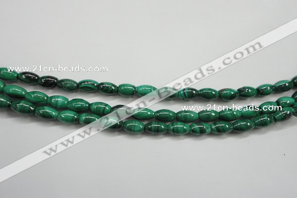 CMN418 15.5 inches 4*6mm rice natural malachite beads wholesale