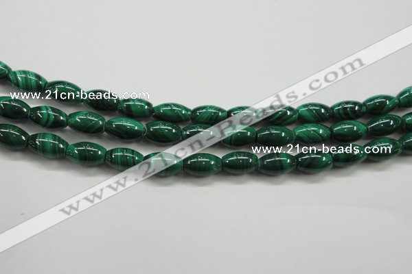 CMN419 15.5 inches 6*9mm rice natural malachite beads wholesale