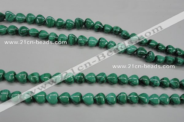 CMN424 15.5 inches 8*8mm heart natural malachite beads wholesale