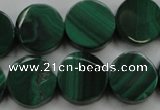 CMN430 15.5 inches 10mm coin natural malachite beads wholesale