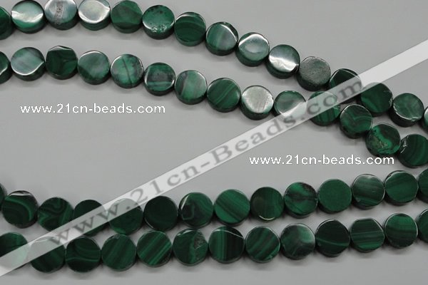 CMN430 15.5 inches 10mm coin natural malachite beads wholesale