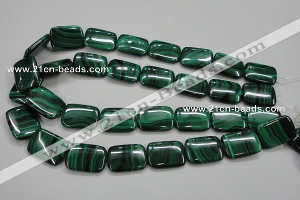 CMN448 15.5 inches 18*25mm rectangle natural malachite beads