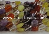 CMQ01 15.5 inches 6*8mm faceted oval multicolor quartz beads