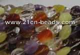 CMQ02 15.5 inches 8*10mm faceted oval multicolor quartz beads