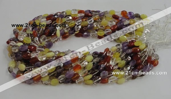 CMQ02 15.5 inches 8*10mm faceted oval multicolor quartz beads