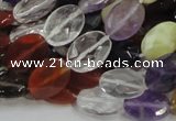 CMQ03 15.5 inches 10*14mm faceted oval multicolor quartz beads