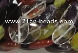 CMQ04 15.5 inches 14*18mm faceted oval multicolor quartz beads