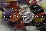 CMQ05 15.5 inches 10*14mm oval multicolor quartz beads wholesale