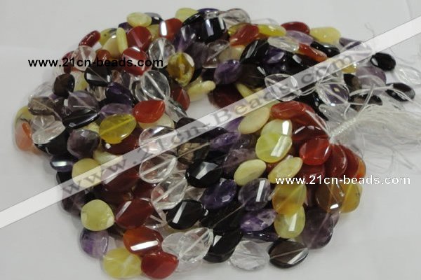 CMQ08 15*20mm twisted faceted teardrop multicolor quartz beads