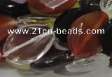 CMQ09 18*25mm twisted faceted teardrop multicolor quartz beads