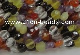 CMQ16 15.5 inches 6mm faceted coin multicolor quartz beads