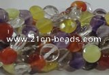 CMQ17 15.5 inches 8mm faceted coin multicolor quartz beads