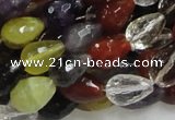 CMQ21 15.5 inches 10*14mm faceted teardrop multicolor quartz beads