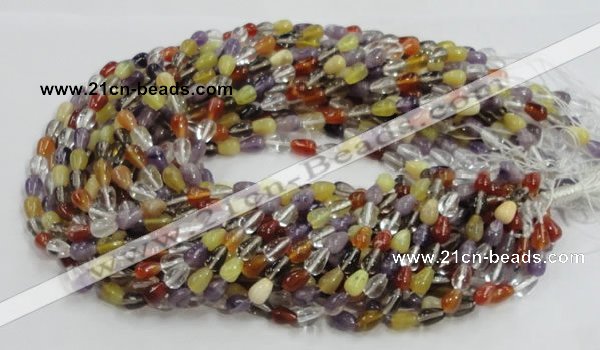 CMQ22 15.5 inches 6*10mm teardrop multicolor quartz beads