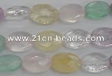 CMQ252 15.5 inches 10*14mm faceted oval multicolor quartz beads