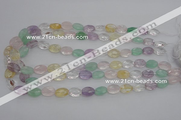 CMQ252 15.5 inches 10*14mm faceted oval multicolor quartz beads