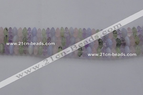 CMQ262 15.5 inches 5*12mm rondelle multicolor quartz beads