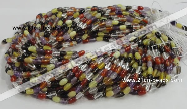 CMQ27 15.5 inches 5*8mm rice multicolor quartz beads wholesale