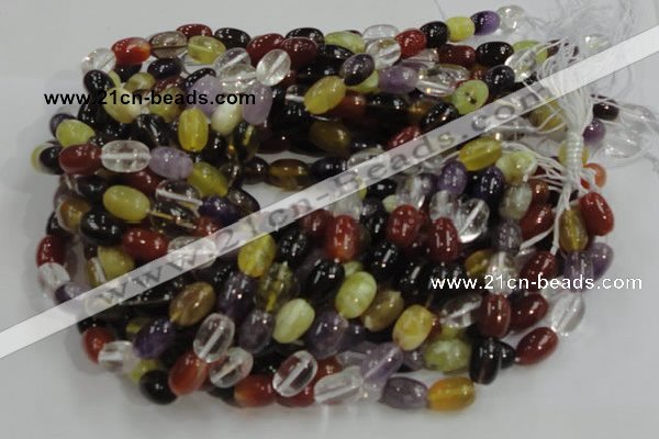 CMQ29 15.5 inches 10*14mm rice multicolor quartz beads wholesale