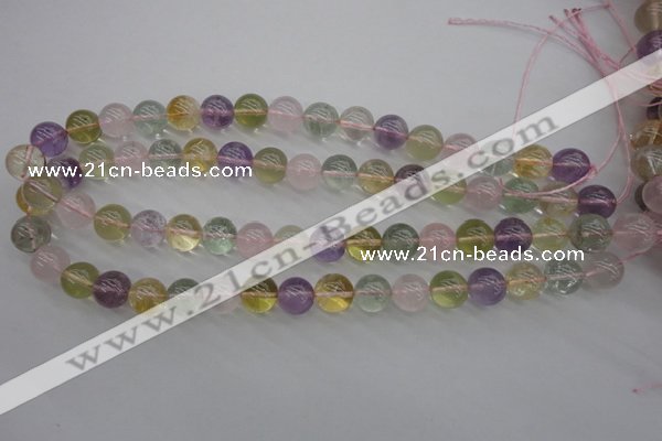 CMQ304 15.5 inches 12mm round multicolor quartz gemstone beads