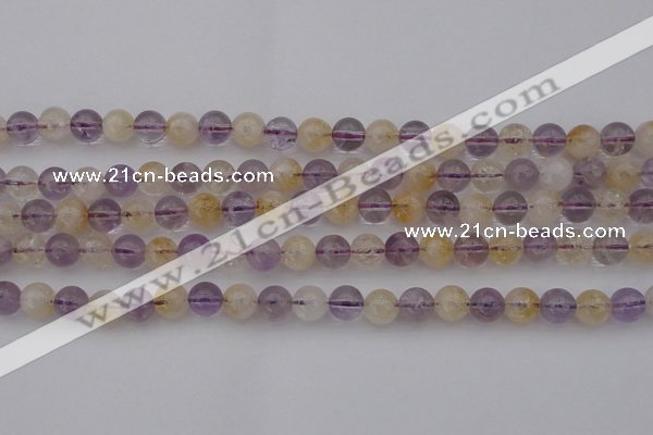 CMQ312 15.5 inches 8mm round citrine & amethyst beads wholesale